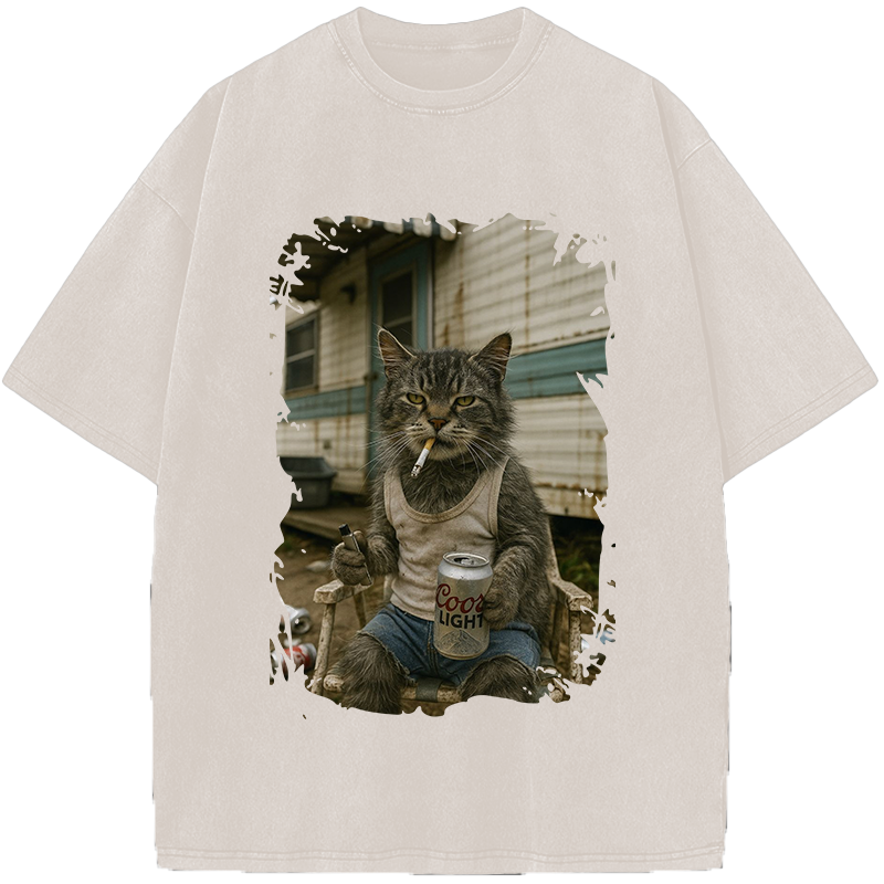 Unisex Surviving Not Thriving Decadent Cat Vintage Washed T-Shirt