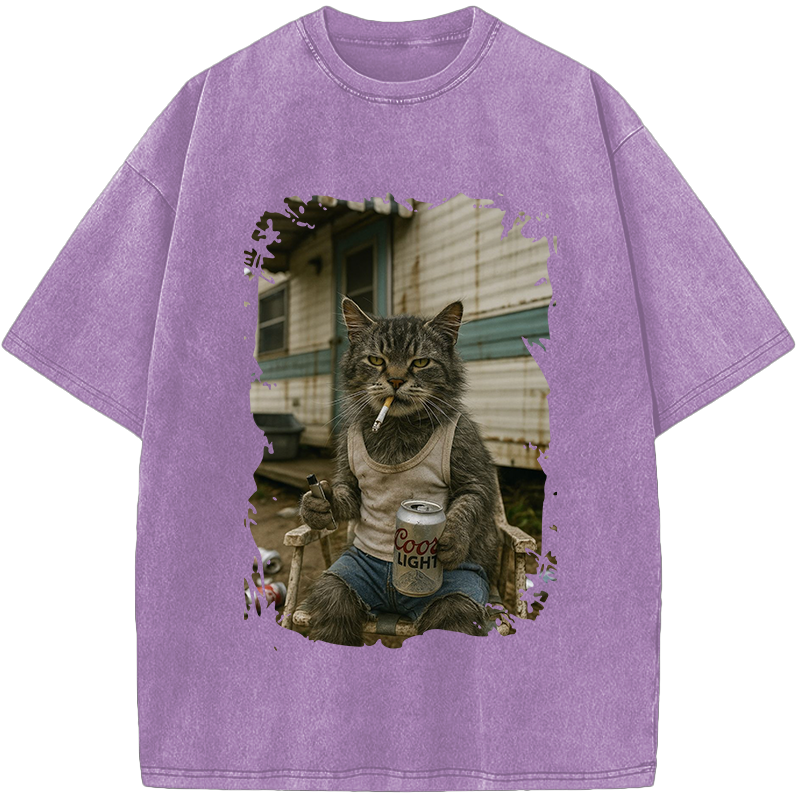 Unisex Surviving Not Thriving Decadent Cat Vintage Washed T-Shirt