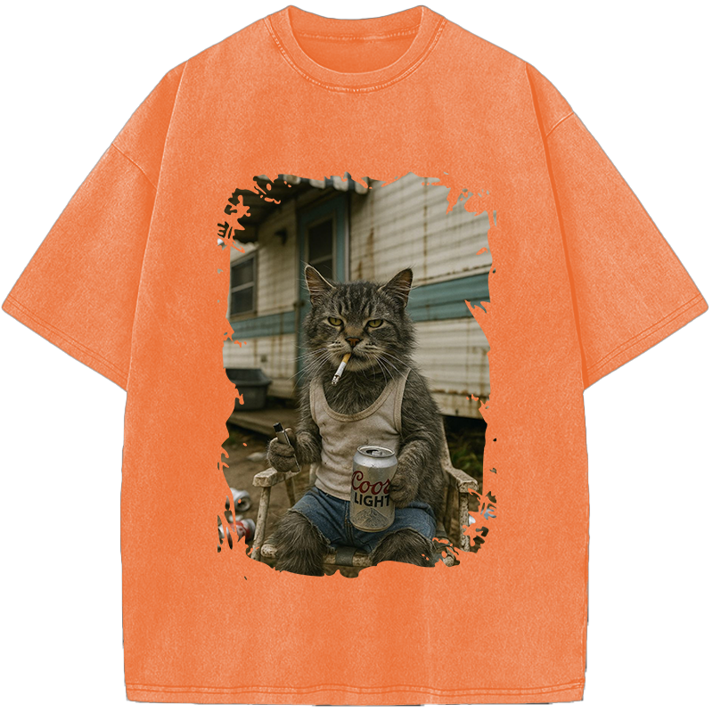 Unisex Surviving Not Thriving Decadent Cat Vintage Washed T-Shirt