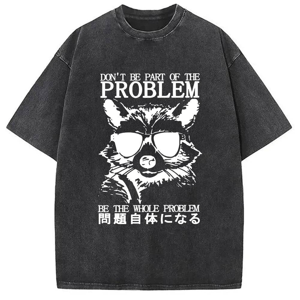 Be The Whole Problem Raccoon Washed T-Shirt