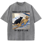 Cat Wake Up Human Vintage Washed T-Shirt