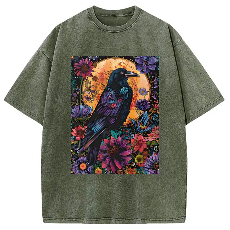 Mandala Crow Washed T-Shirt