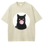 Bubble Cat Washed T-Shirt
