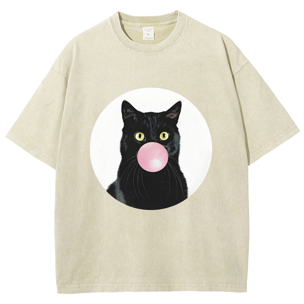 Bubble Cat Washed T-Shirt