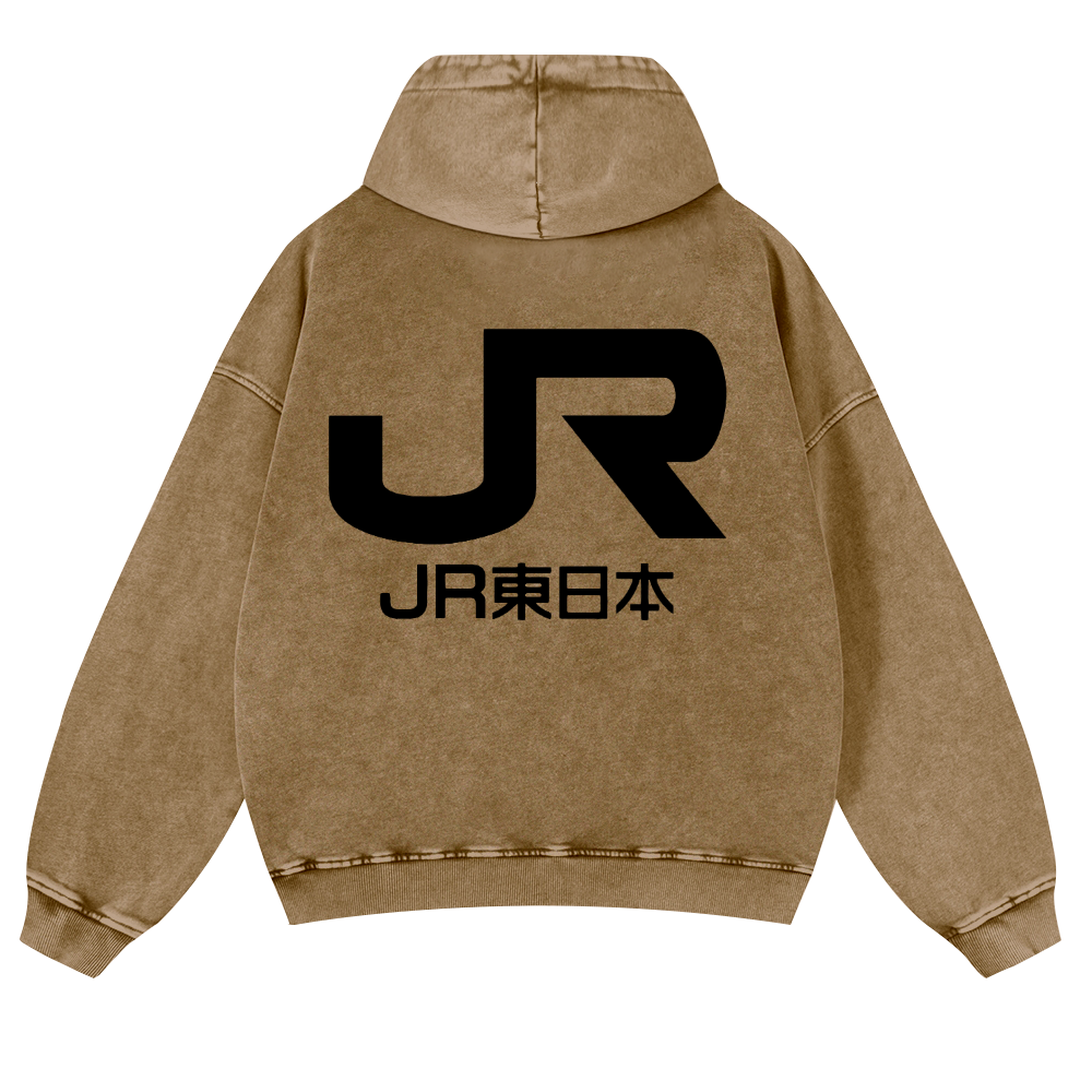 Jr east logo east japan railway company Vintage Washed Cotton Back Art Hoodie