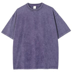 Fishes Pattern Printed Washed Vintage Short Sleeves T-Shirt