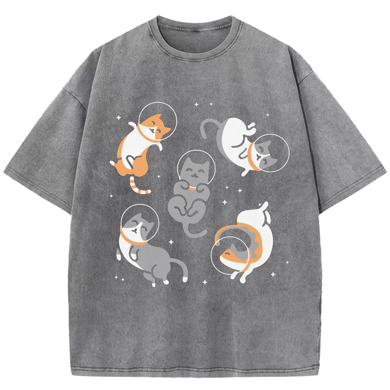 Cats In Space Washed T-Shirt