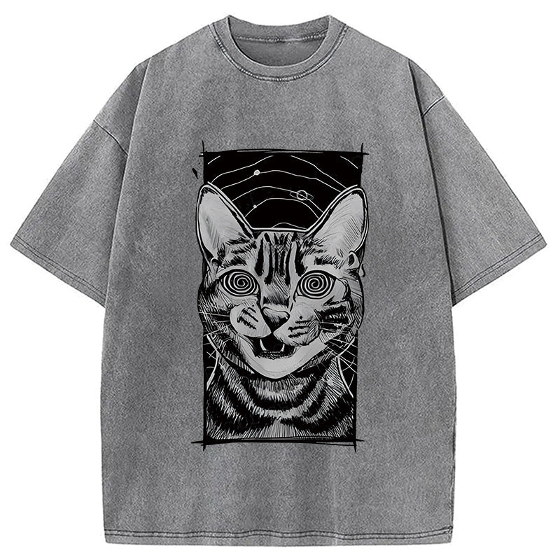 Hypnotic Cat Washed T-Shirt