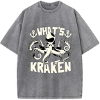 What’s Kraken Octopus Vintage Washed T-Shirt
