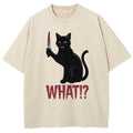 Fierce Black Cat Washed T-Shirt