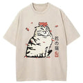 Cat And Sakura Washed T-Shirt