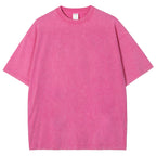 Fishes Pattern Printed Washed Vintage Short Sleeves T-Shirt