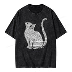 Lots Of Books And Cute Cats Unisex Washed T-shirt