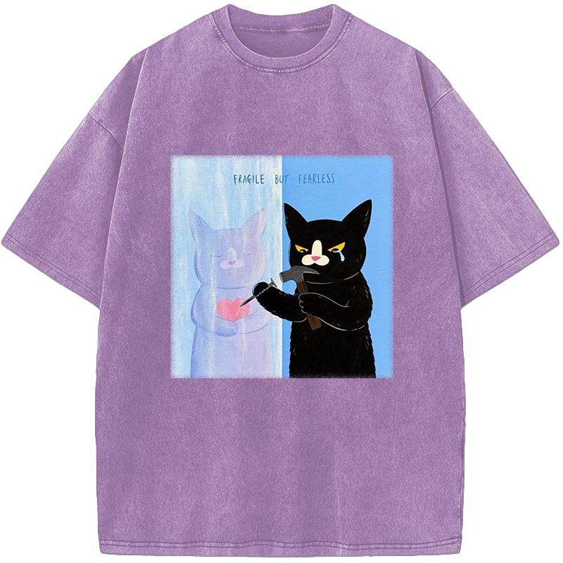 Unisex FRAGILE BUT FEARLESS Vintage Washed T-Shirt