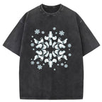 Cat Snowflake Washed T-Shirt