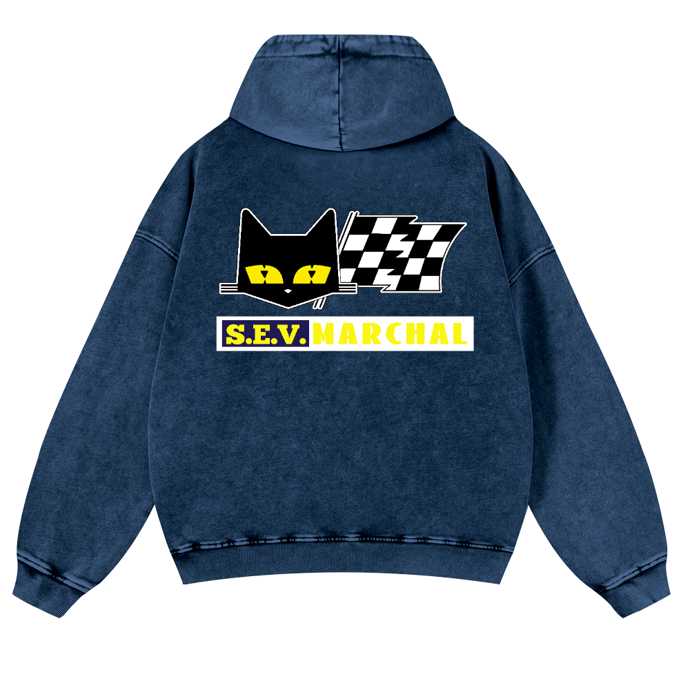 S.E.V Marchal Vintage Washed Cotton Back Art Hoodie