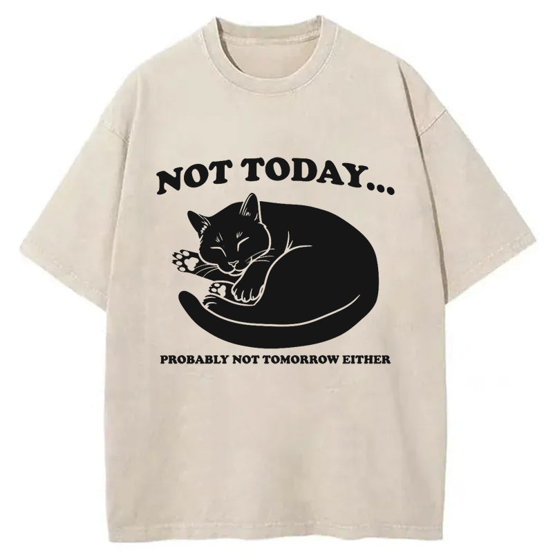 Not Today Probably Not Tomorrow Either Washed T-Shirt