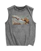 The Creation of Cat Vintage Distressed Washed Tank Top