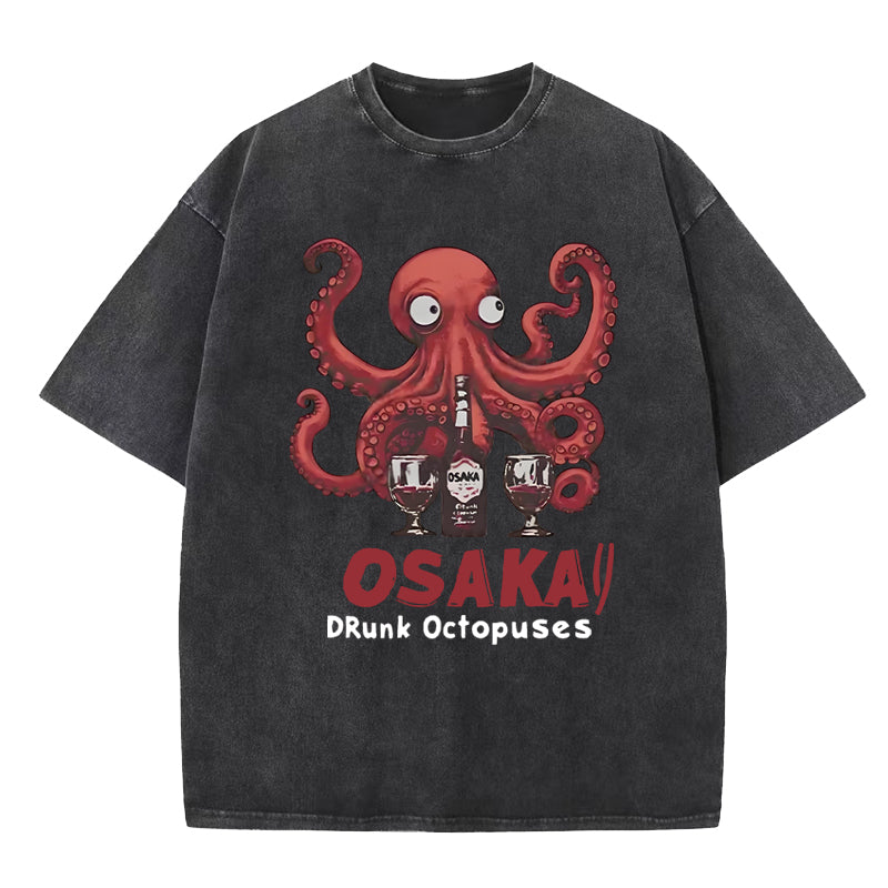 Osaka Drunk Octopus Washed T-Shirt
