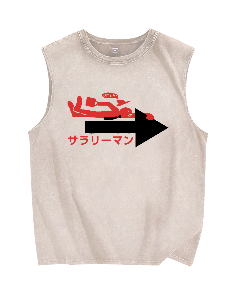 Salaryman Vintage Distressed Washed Tank Top