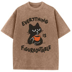 Cat Tasting Coffee Washed T-Shirt