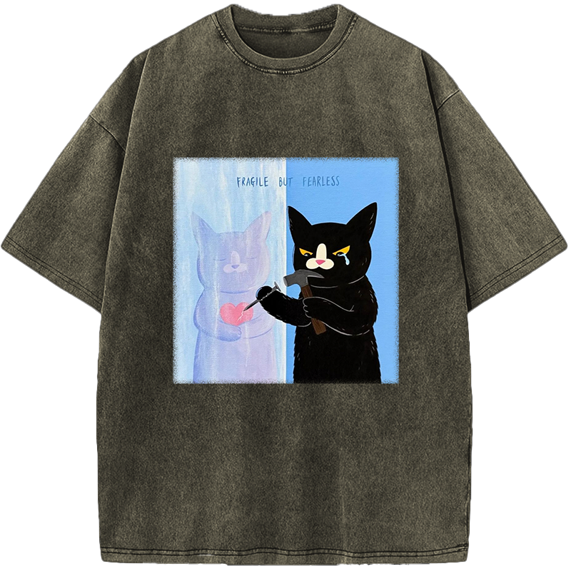 Unisex FRAGILE BUT FEARLESS Vintage Washed T-Shirt