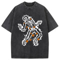 Electrocuted Skeleton Halloween Washed T-Shirt