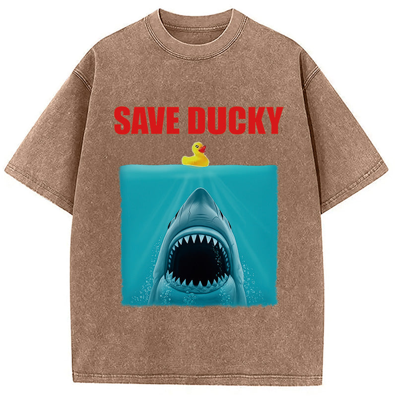 Save Ducky Parody Meme Washed T-Shirt