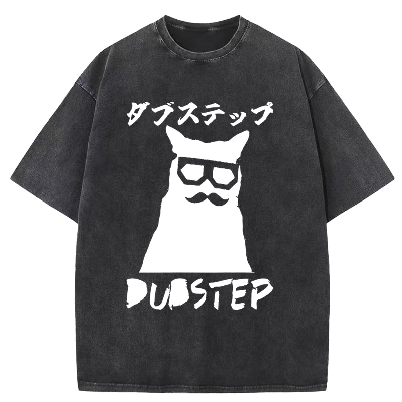 Dubstep Cat Washed T-Shirt