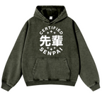 Senpai Vintage Washed Thick Cotton Hoodie