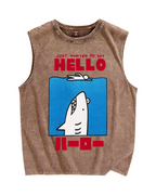 Hello Shark Vintage Distressed Washed Tank Top