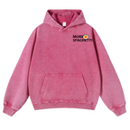 Spaghetti Cat Vintage Washed Cotton Back Art Hoodie