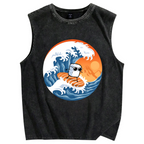 Sushi Surfing Vintage Distressed Washed Tank Top