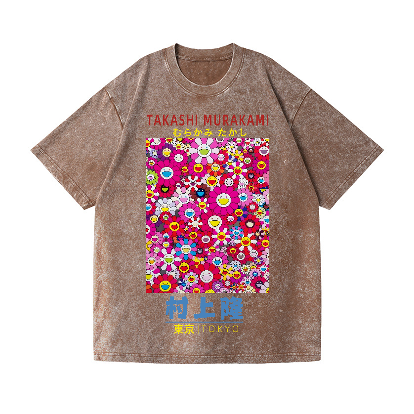 Japan Sunflower Vintage Wash Japanese Design T-Shirt