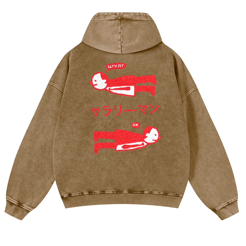 People Vintage Washed Cotton Back Art Hoodie