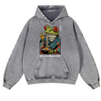 Frog Ramen Vintage Washed Thick Cotton Hoodie