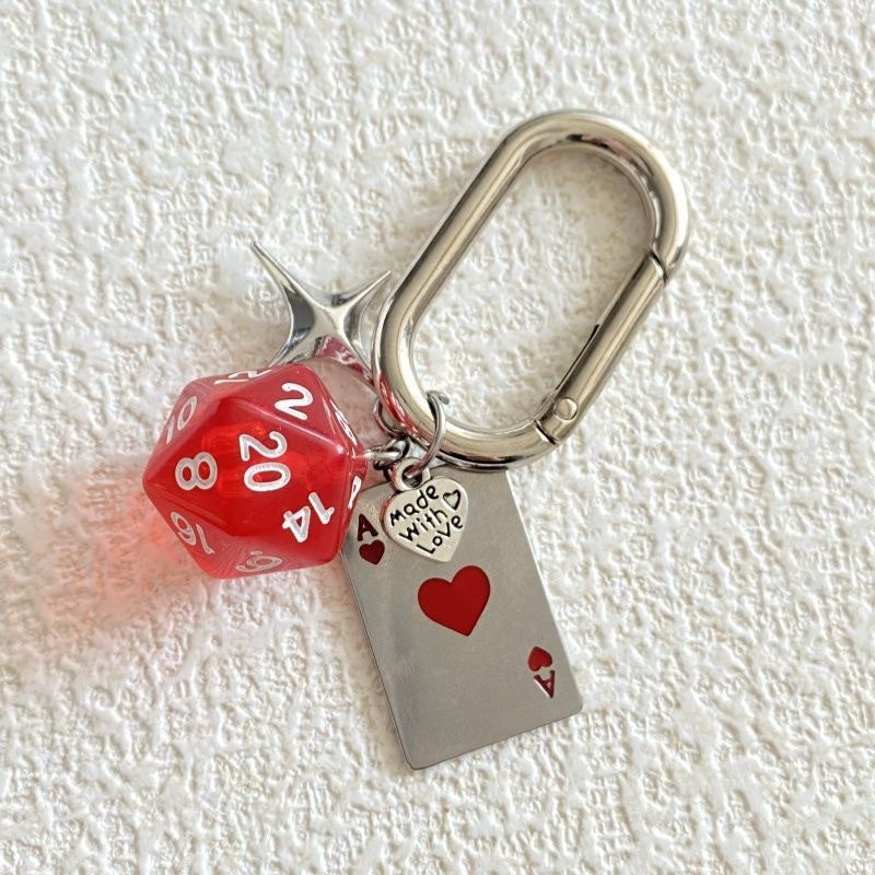 Poker dice keychain