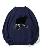 Cat On Skateboard Cotton Sweatshirt