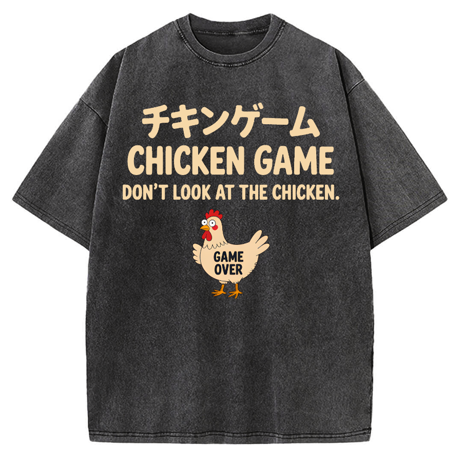 Chicken Game Funny Vintage Washed T-shirt