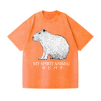 Capybara Vintage Wash Japanese Design T-Shirt