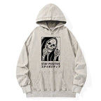 Stay Positive Skeleton Washed Hoodie