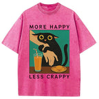 Cat Hugging Person Washed T-Shirt