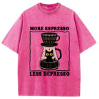 Cats And Coffee Washed T-Shirt