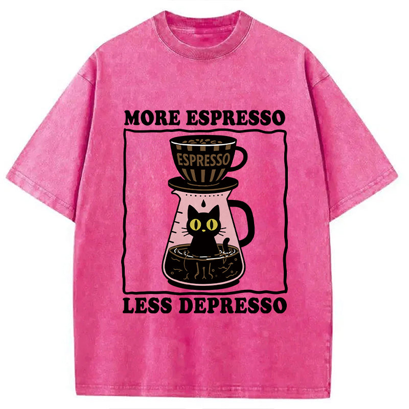 Cats And Coffee Washed T-Shirt