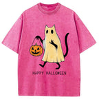 Halloween Cat Soul Washed T-Shirt
