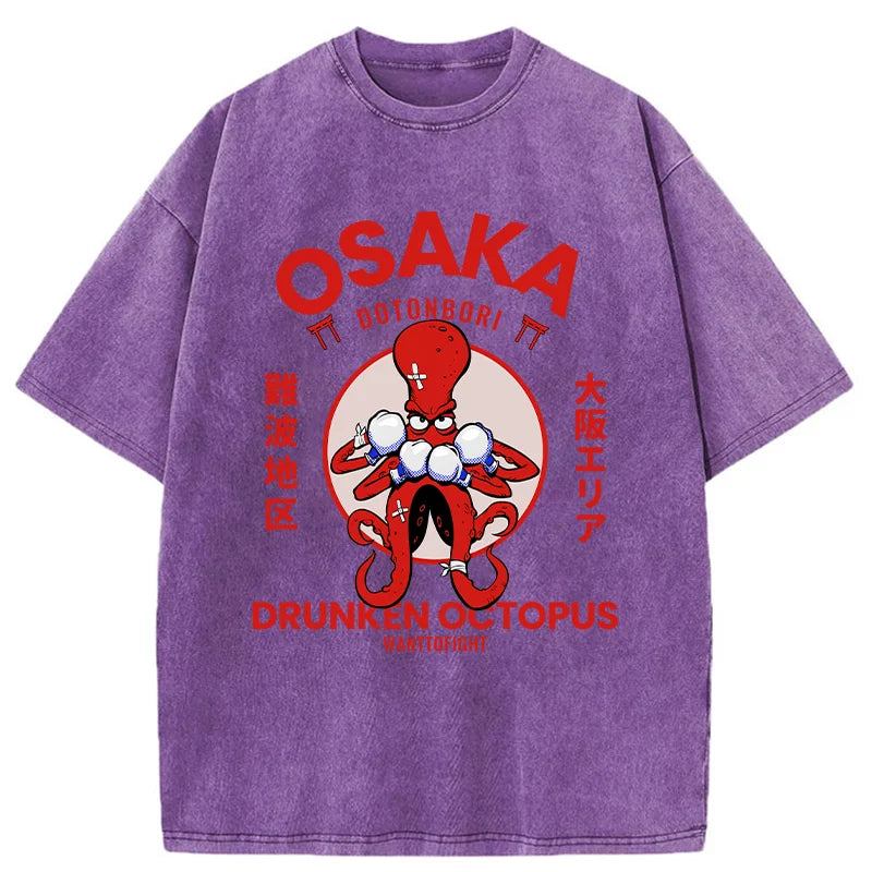 Osaka Octopus Monster Japan Washed T-Shirt