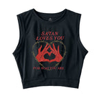 Satan Loves You For Who You Are Sleeveless Crop Top