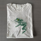 Unisex Classic Cotton Frog Swimming Printed Folded T-shirt