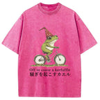 Off to Cause a Kerfuffle Frog Washed T-Shirt