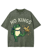 Unisex Frog Against the Crown Printed Washed Tee